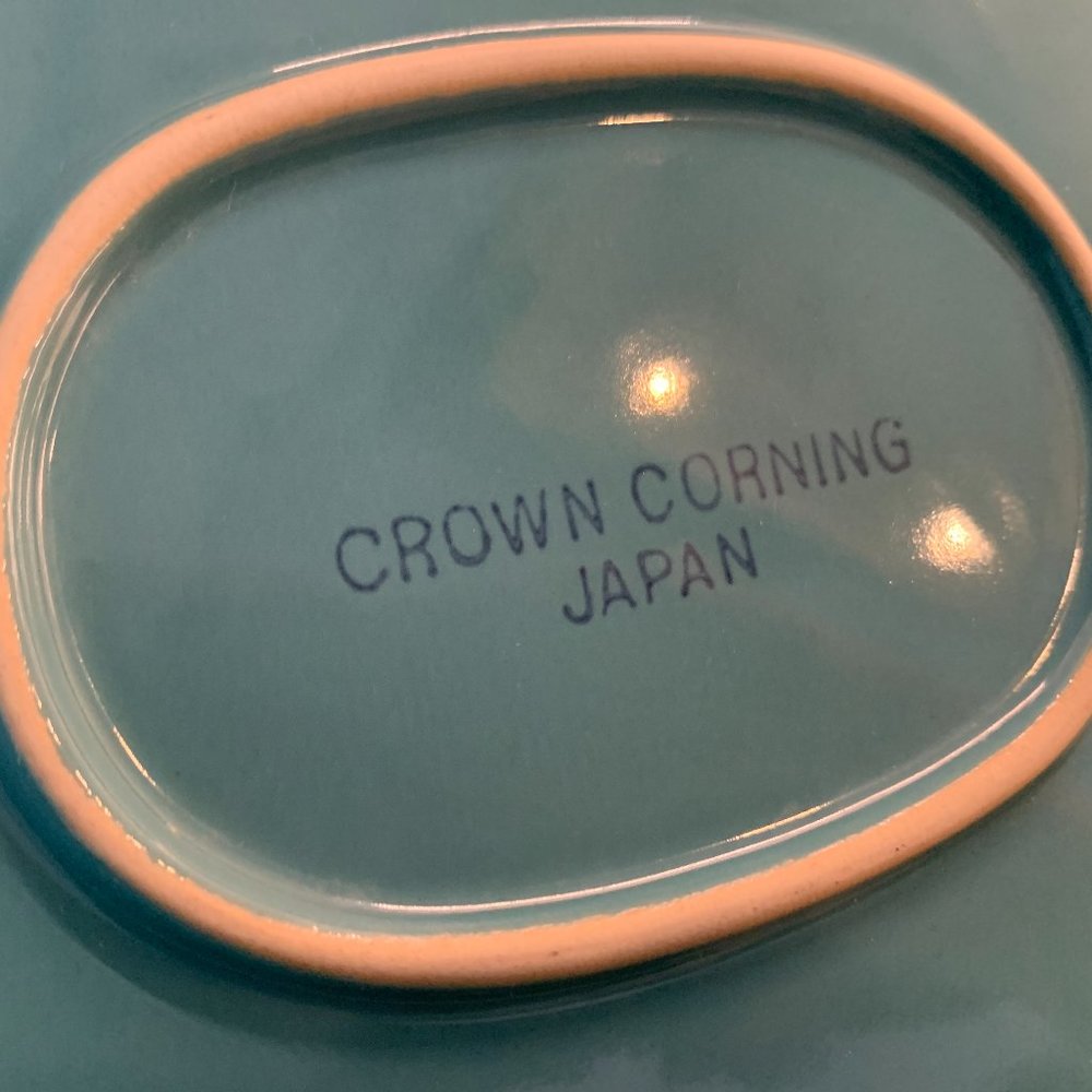Vintage Crown Corning Japan Teal Serving Platter - Picture 8 of 15